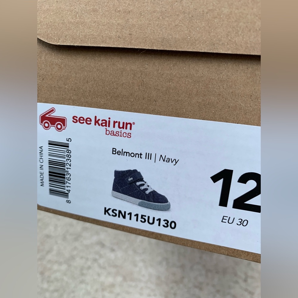 See Kai Run NWT Toddler Size 12 Belmont IIl Navy High Top Sneakers - Picture 3 of 7
